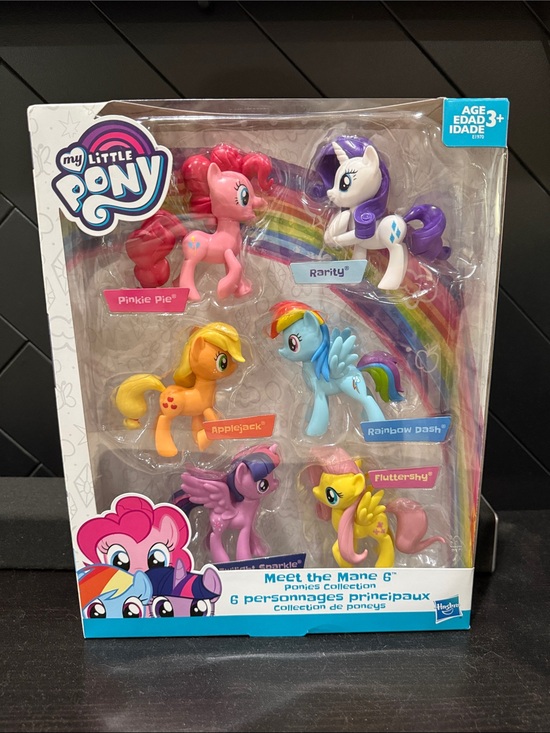 My Little Pony Other - My Little Pony Mane 6 Figure Set - Pink, Purple, Yellow, Orange, Blue, White